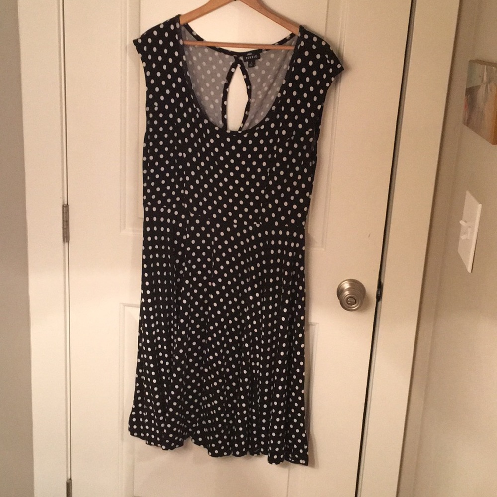 Black and white polka dot dress